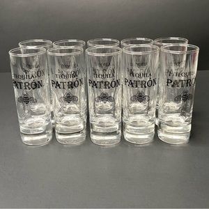 Lot of 10 Vintage Patron Tequila 4" Tall Honey Bee Shot Glass Limited Edition